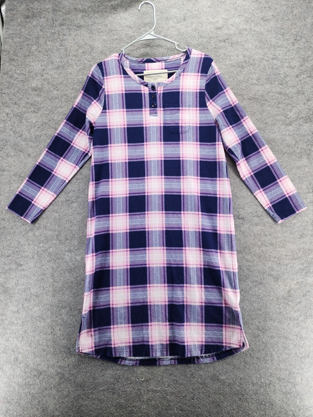 Fishers Finery Nightgown Womens XS Purple Plaid